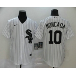 Men's Chicago White Sox #10 Yoan Moncada White Stitched MLB Cool Base Nike Jersey