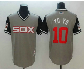 Men's Chicago White Sox #10 Yoan Moncada Yoyo Gray-Black 2018 Players' Weekend Authentic Jersey