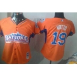 Cincinnati Reds #19 Joey Votto 2013 All-Star Orange Womens Jersey