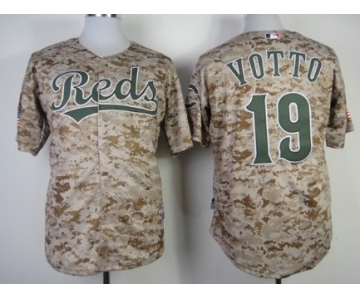 Cincinnati Reds #19 Joey Votto 2014 Camo Jersey