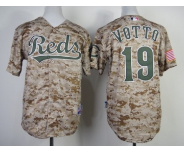 Cincinnati Reds #19 Joey Votto 2014 Camo Kids Jersey