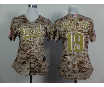 Cincinnati Reds #19 Joey Votto 2014 Camo Womens Jersey