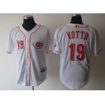 Cincinnati Reds #19 Joey Votto White Jersey