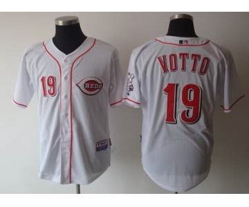 Cincinnati Reds #19 Joey Votto White Jersey