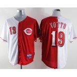 Cincinnati Reds #19 Joey Votto White/Red Two Tone Jersey