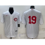 Men's Cincinnati Reds #19 Joey Votto 2022 White Field of Dreams Stitched Baseball Jersey