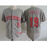 Men's Cincinnati Reds #19 Joey Votto Gray Road Stitched MLB Majestic Flex Base Jersey