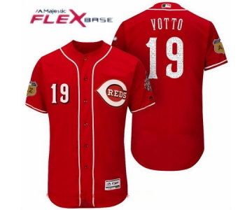 Men's Cincinnati Reds #19 Joey Votto Red 2017 Spring Training Stitched MLB Majestic Flex Base Jersey