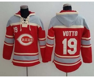 Men's Cincinnati Reds #19 Joey Votto Red Baseball MLB Hoodie