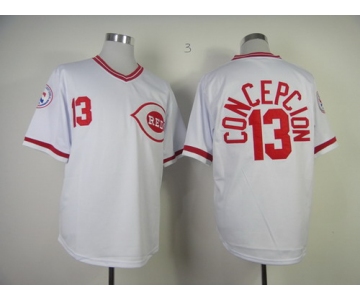 Cincinnati Reds #13 Dave Concepcion 1976 White Throwback Jersey