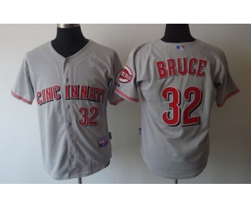 Cincinnati Reds #32 Jay Bruce Gray Jersey