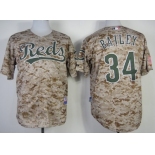 Cincinnati Reds #34 Homer Bailey 2014 Camo Jersey