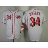 Cincinnati Reds #34 Homer Bailey White Jersey