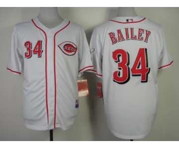 Cincinnati Reds #34 Homer Bailey White Jersey