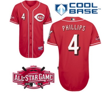 Cincinnati Reds #4 Brandon Phillips 2015 All-Star Patch Red Jersey