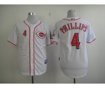 Cincinnati Reds #4 Brandon Phillips White Jersey