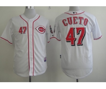 Cincinnati Reds #47 Johnny Cueto White Jersey