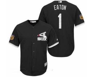 Men's Chicago White Sox #1 Adam Eaton Black 2017 Spring Training Stitched MLB Majestic Cool Base Jersey