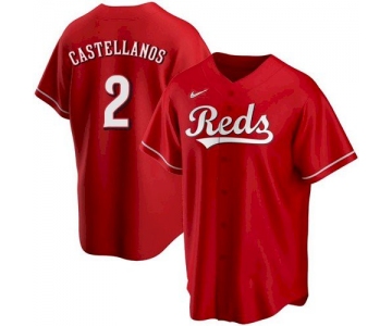 Men's Cincinnati Reds #2 Nick Castellanos Red 2021 Replica Alternate Jersey