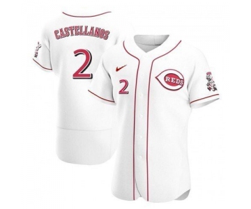 Men's Cincinnati Reds #2 Nick Castellanos White 2021 Home Player Jersey