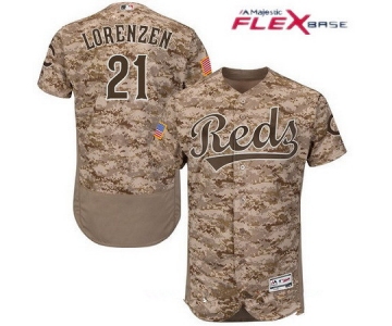 Men's Cincinnati Reds #21 Michael Lorenzen Camo Stitched MLB Majestic Flex Base Jersey