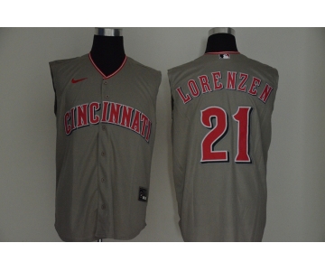 Men's Cincinnati Reds #21 Michael Lorenzen Gray 2020 Cool and Refreshing Sleeveless Fan Stitched MLB Nike Jersey