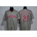 Men's Cincinnati Reds #21 Michael Lorenzen Gray Road Stitched MLB Majestic Cool Base Jersey
