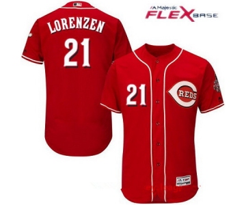 Men's Cincinnati Reds #21 Michael Lorenzen Red Stitched MLB Majestic Flex Base Jersey