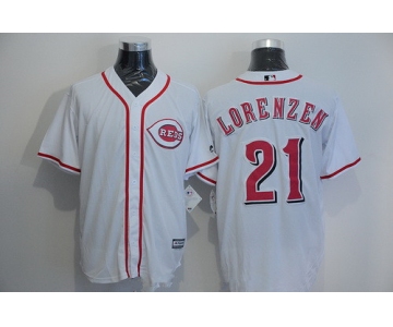 Men's Cincinnati Reds #21 Michael Lorenzen White Home Stitched MLB Majestic Cool Base Jersey