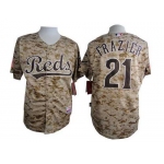 Men's Cincinnati Reds #21 Todd Frazier 2014 Camo Jersey