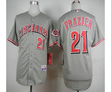 Men's Cincinnati Reds #21 Todd Frazier Grey Jersey