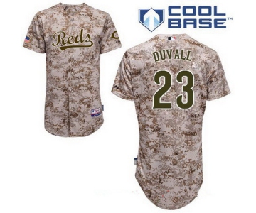 Men's Cincinnati Reds #23 Adam Duvall Camo Stitched MLB Majestic Cool Base Jersey