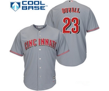 Men's Cincinnati Reds #23 Adam Duvall Gray Road Stitched MLB Majestic Cool Base Jersey