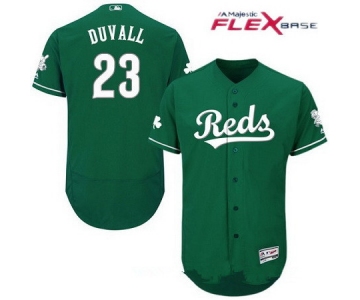 Men's Cincinnati Reds #23 Adam Duvall Green 2016 St. Patrick's Day Stitched MLB Majestic Flex Base Jersey