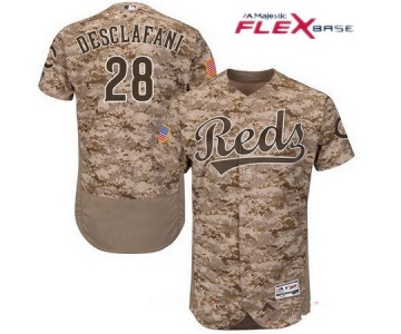 Men's Cincinnati Reds #28 Anthony DeSclafani Camo Stitched MLB Majestic Flex Base Jersey