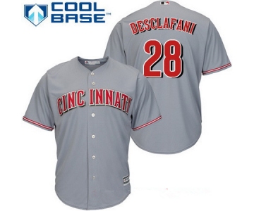 Men's Cincinnati Reds #28 Anthony DeSclafani Gray Road Stitched MLB Majestic Cool Base Jersey