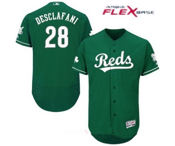 Men's Cincinnati Reds #28 Anthony DeSclafani Green 2016 St. Patrick's Day Stitched MLB Majestic Flex Base Jersey
