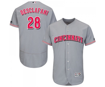 Men's Cincinnati Reds #28 Anthony DeSclafani Grey Flexbase Authentic Collection Stitched MLB Jersey