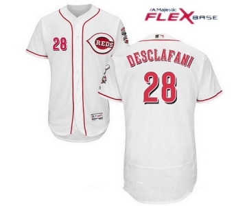 Men's Cincinnati Reds #28 Anthony DeSclafani White Home Stitched MLB Majestic Flex Base Jersey