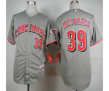 Men's Cincinnati Reds #39 Devin Mesoraco Grey Jersey