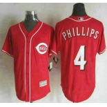 Men's Cincinnati Reds #4 Brandon Phillips Alternate Red 2015 MLB Cool Base Jersey