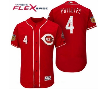 Men's Cincinnati Reds #4 Brandon Phillips Red 2017 Spring Training Stitched MLB Majestic Flex Base Jersey