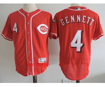 Men's Cincinnati Reds #4 Scooter Gennett Red Alternate Stitched MLB Majestic Flex Base Jersey