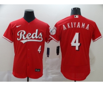 Men's Cincinnati Reds #4 Shogo Akiyama Red Stitched MLB Flex Base Nike Jersey