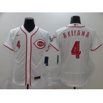 Men's Cincinnati Reds #4 Shogo Akiyama White Stitched MLB Flex Base Nike Jersey