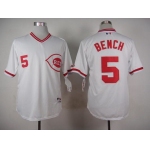 Men's Cincinnati Reds #5 Johnny Bench 1990 White Pullover Jersey
