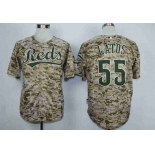 Men's Cincinnati Reds #55 Mat Latos Camo Cool Base Jersey