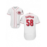 Men's Cincinnati Reds #58  Authentic White Home Flex Base Jersey