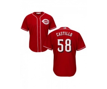 Men's Cincinnati Reds #58 Luis Castillo Authentic Red Alternate Cool Base Jersey