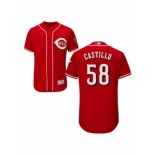 Men's Cincinnati Reds #58 Luis Castillo Authentic Red Alternate Flex Base Jersey